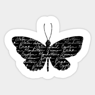 Text and Butterfly graphic Sticker